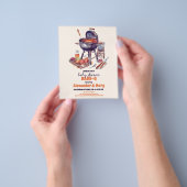 Budget BBQ Rustieke Koppels Baby shower BabyQ Flyer (Hand)