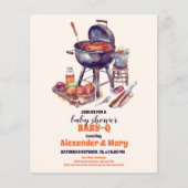 Budget BBQ Rustieke Koppels Baby shower BabyQ Flyer (Voorkant)