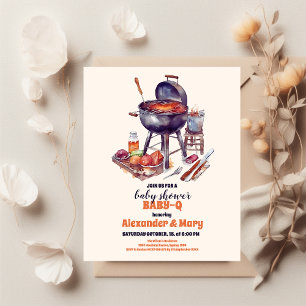 Budget BBQ Rustieke Koppels Baby shower BabyQ Flyer