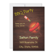 Budget BBQ Super Potluck Party Invitation