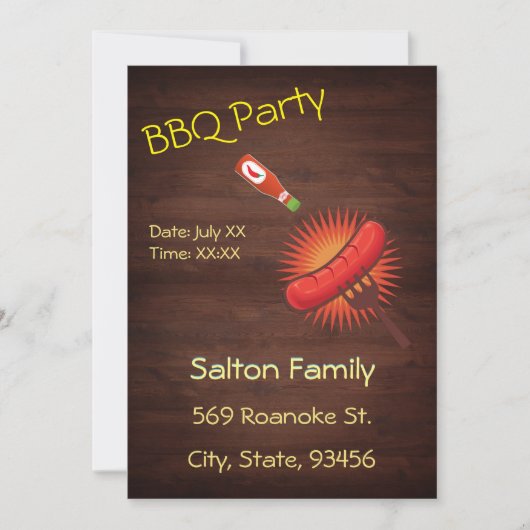 Budget BBQ Super Potluck Party Invitation Kaart (Voorkant)