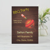 Budget BBQ Super Potluck Party Invitation Kaart (Staand voorkant)