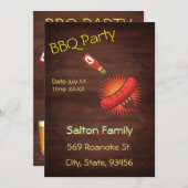 Budget BBQ Super Potluck Party Invitation Kaart (Voorkant / Achterkant)