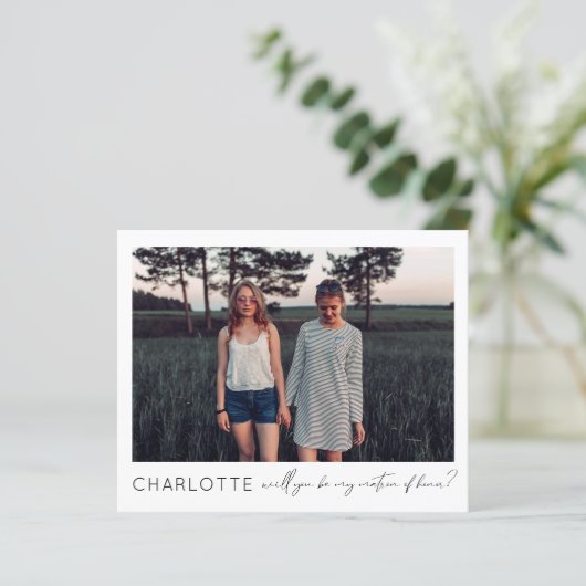 Budget Be My Matron of Honor Photo Voorstel Script (Staand voorkant)