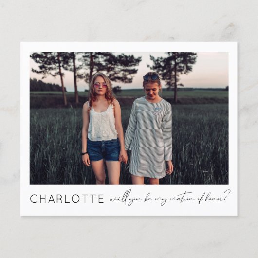 Budget Be My Matron of Honor Photo Voorstel Script (Voorkant)