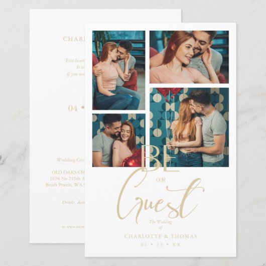 Budget Be our Guest Quote White Fancy Wedding (Voorkant / Achterkant)