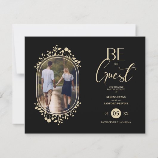 Budget Be our Guest Wedding Floral Frame Photo (Voorkant)