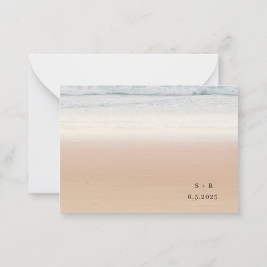 BUDGET Beach Bruiloft Save The Date Uitnodiging (Achterkant)