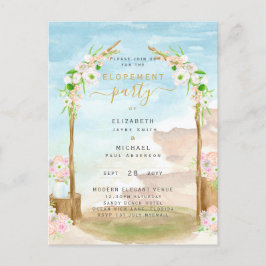 BUDGET Beach Coastal Elopement Party nodigt uit Briefkaart