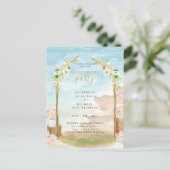 BUDGET Beach Coastal Elopement Party nodigt uit Briefkaart (Staand voorkant)