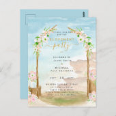 BUDGET Beach Coastal Elopement Party nodigt uit Briefkaart (Voorkant / Achterkant)