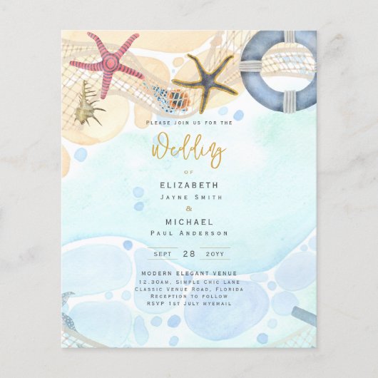 Budget Beach Coastal Photo Weddenschap (Voorkant)