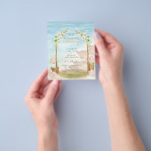 BUDGET Beach Coastal Wedding Ceremony Invite Flyer (Hand)