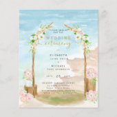 BUDGET Beach Coastal Wedding Ceremony Invite Flyer (Voorkant)