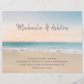 Budget Beach Destination Wedding Invitation (Voorkant)
