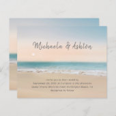 Budget Beach Destination Wedding Invitation (Voorkant / Achterkant)