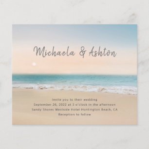 Budget Beach Destination Wedding Invitation
