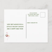 Budget Beach Flamingo met unieke kerstmis Aankondigingskaart (Achterkant)