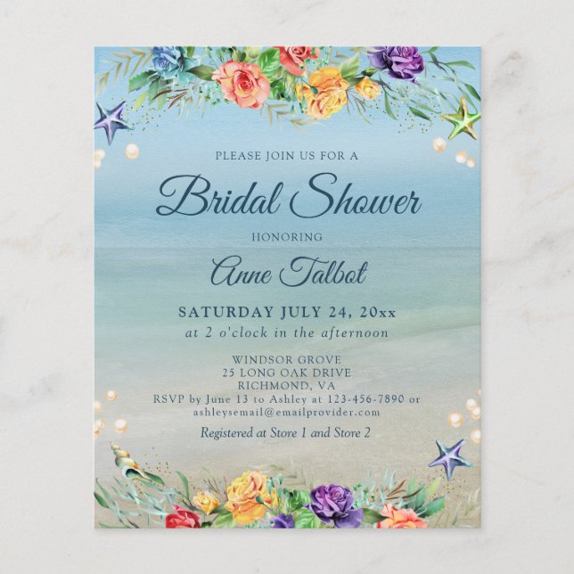 Budget Beach Floral Bridal Shower (Voorkant)