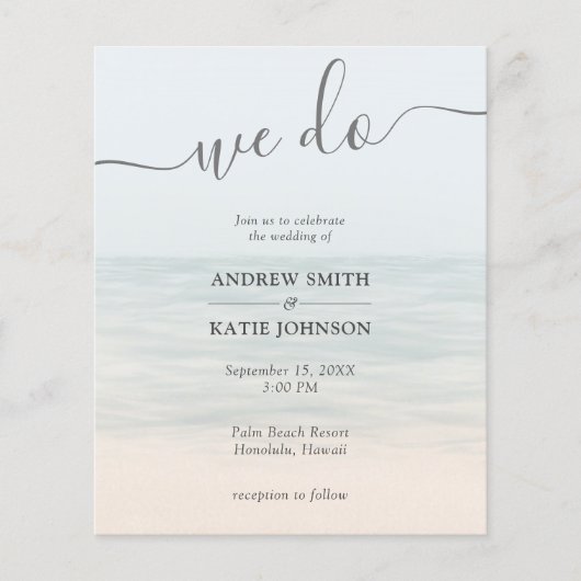 Budget Beach Front Hawaiian Wedding (Voorkant)