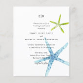 Budget Beach Life Blue Limoen Wedding Invitations (Voorkant)