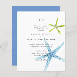 Budget Beach Life Blue Limoen Wedding Invitations