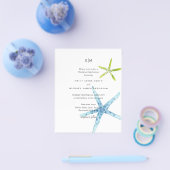 Budget Beach Life Blue Limoen Wedding Invitations Flyer (Enkel)