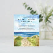 Budget Beach Ocean Celebration of Life Invitation (Staand voorkant)