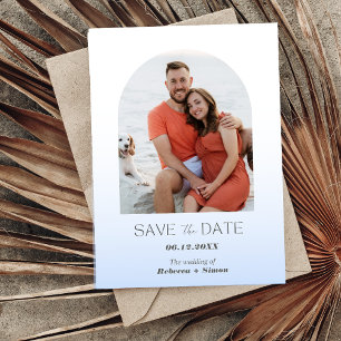 Budget Beach Photo Wedding Save the Date Aankondigingskaart