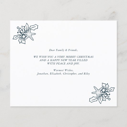 Budget Beach Script 3 Photo Collage kerstkaart (Achterkant)