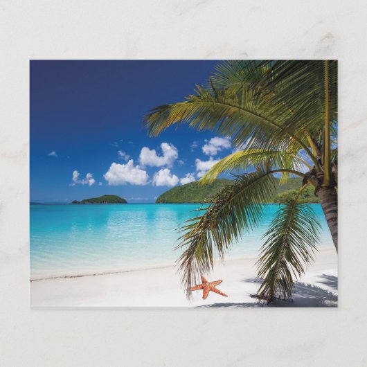 Budget Beach Tropical Wedding Invitation (Achterkant)