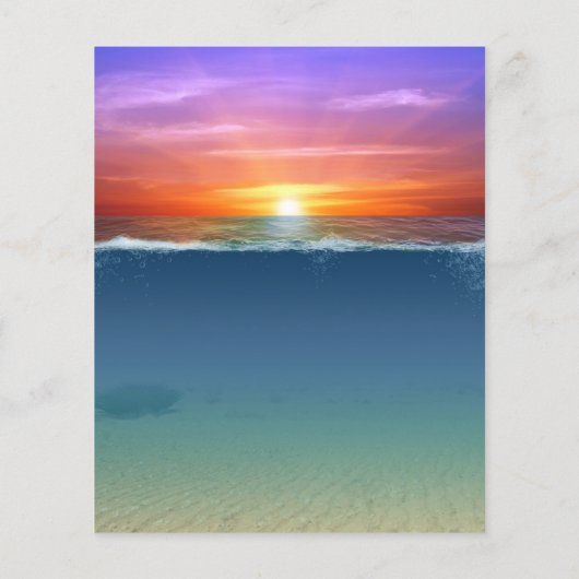 Budget Beach Tropical Wedding Invitation (Achterkant)