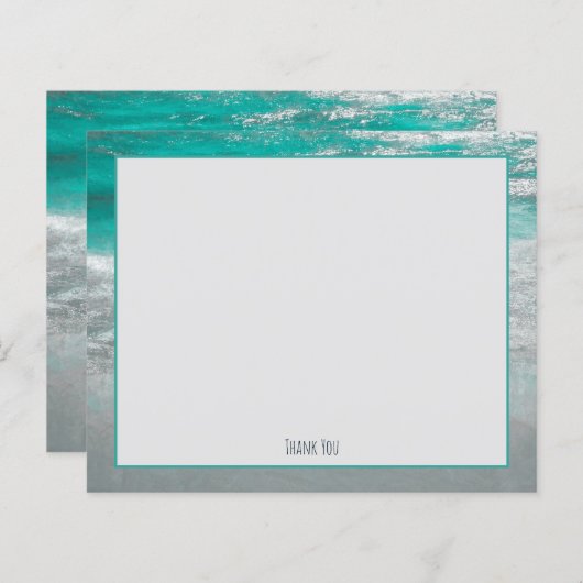 Budget Beach Turquois Coastal Ocean Wave Dank u (Voorkant / Achterkant)