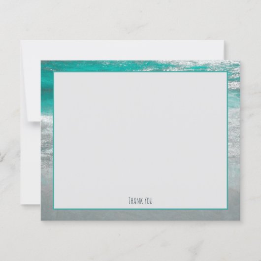 Budget Beach Turquois Coastal Ocean Wave Dank u (Voorkant)