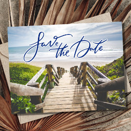 Budget Beach Wedding Save the Date Aankondigingskaart