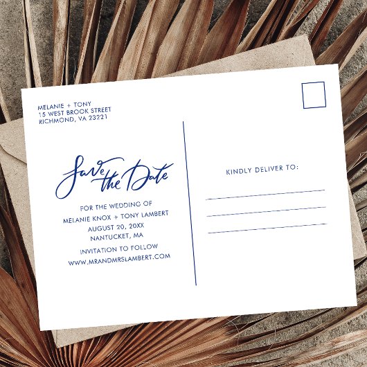 Budget Beach Wedding Save the Date Aankondigingskaart