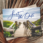 Budget Beach Wedding Save the Date Aankondigingskaart