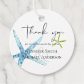 BUDGET BEACH Zee Ocean Life Weddenschap DANK U Bedankjes Labels (Voorkant)