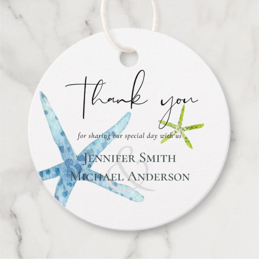 BUDGET BEACH Zee Ocean Life Weddenschap DANK U Bedankjes Labels (Voorkant)