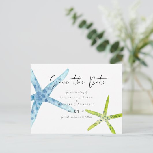 BUDGET BEACH Zee Ocean Life Wedding\ Briefkaart (Staand voorkant)