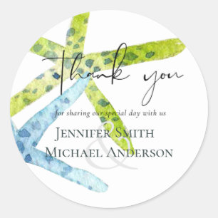 BUDGET BEACH Zee Ocean Life Wedding\ Ronde Sticker