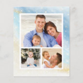 Budget Beach Zee Turtle 3 Foto Kerst Kaart (Achterkant)