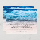 Budget Beachfront Destination Wedding Invitation (Voorkant / Achterkant)