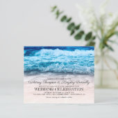 Budget Beachfront Destination Wedding Invitation (Staand voorkant)