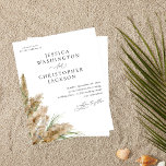 Budget Beachy Boho Pampas Grass Wedding<br><div class="desc">** SATIN PAPIER IS PAPIER THIN. UPGRADE HET PAPIER VOOR EEN THICKERPAPIER. HEEFT EEN OPTIE VOOR BEVELINGEN. *** Bespaar geld op uitnodigingen met deze kleinere uitnodiging die een optie voor enveloppen heeft. Maak je gasten klaar voor de geweldige bruiloft met je Boho Beachy Pampas Grass Wedding uitnodigingen. Wil je een...</div>