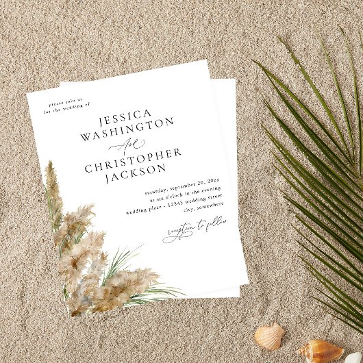 Budget Beachy Boho Pampas Grass Wedding