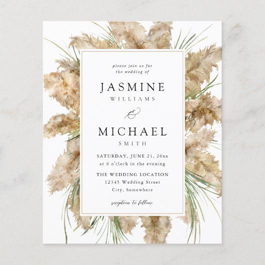 Budget Beachy Pampas Grass Boho Wedding 2 (Voorkant)