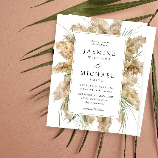 Budget Beachy Pampas Grass Boho Wedding 2