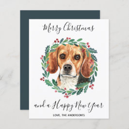 Budget Beagle Dog Merry Kerstfeestdag Kaart