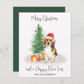 Budget Beagle Dog Santa Festive Merry Kerstry (Voorkant / Achterkant)